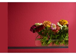 ATLANTIS Design Prägevlies, Blumen vor roter Wand