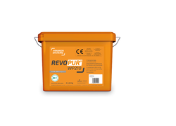 REVOPUR® WP210, orangefarbener Kanister mit Flüssigkunststoff von Franken Systems GmbH. | © FRANKEN SYSTEMS GmbH