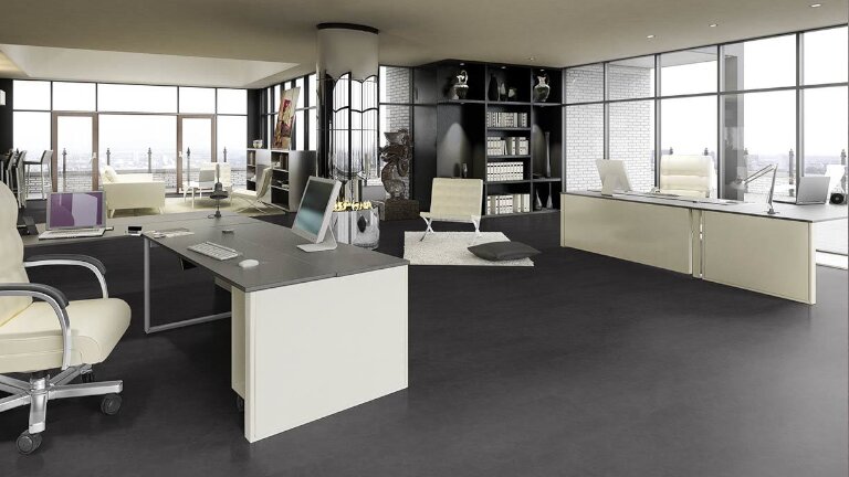 Büro, Bodenbelag, Schreibtisch, Weiß