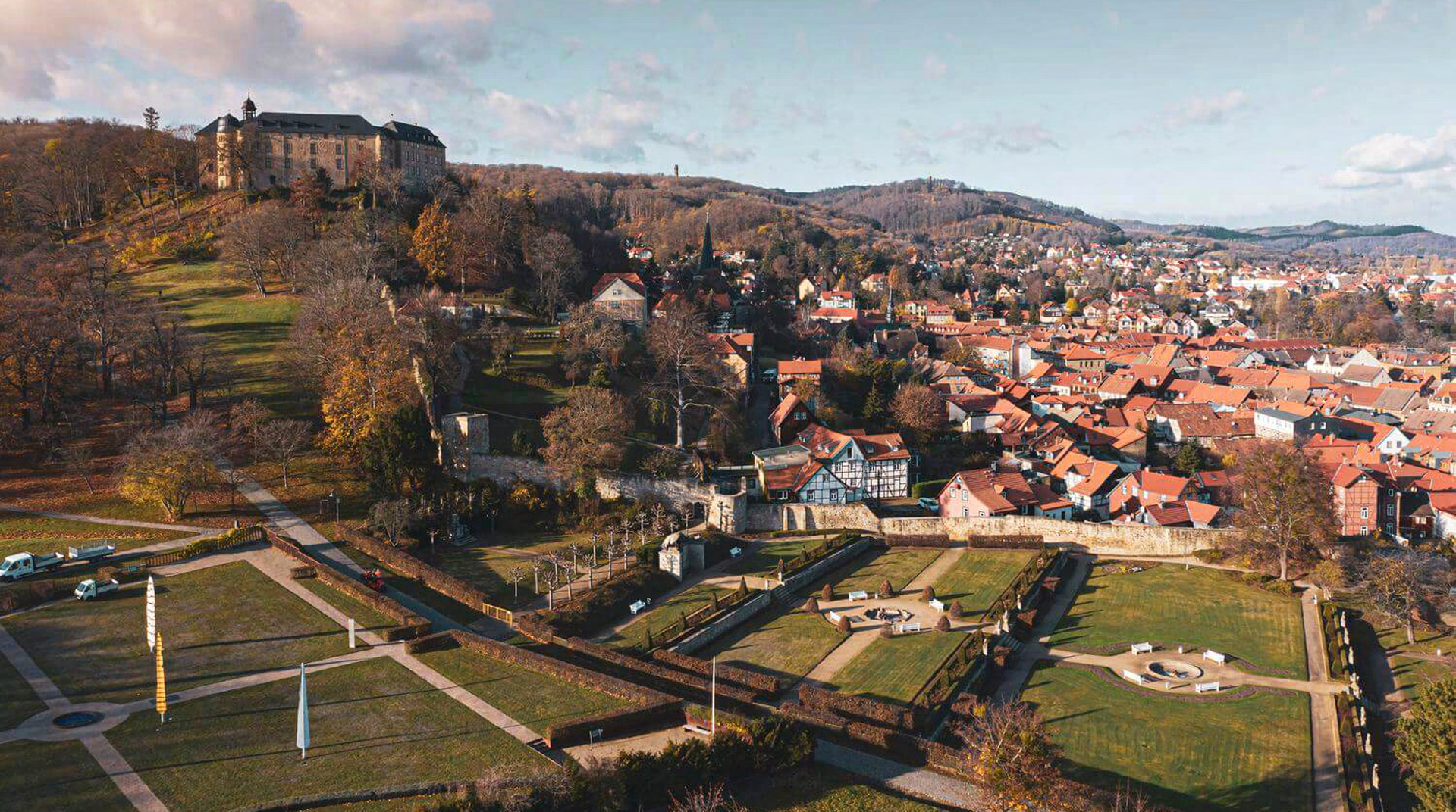 Schlosshotel Blankenburg und Garten Ansicht