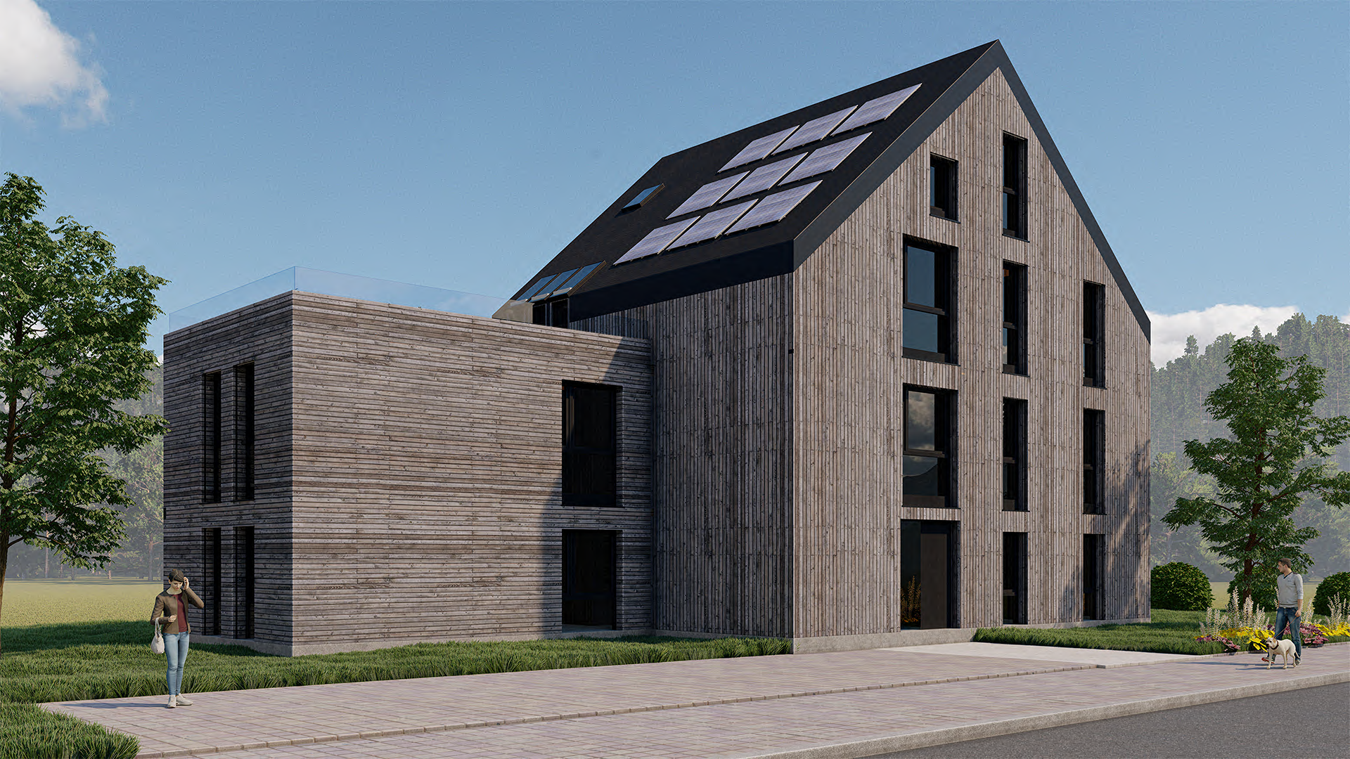 Die Inara Suites des Seehotels Wiesler in Titisee zeigen, wie Bauen in Zukunft gesünder und kreislauffähig wird. Grafik: Ganter Architekten